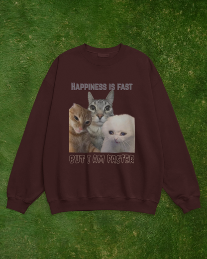 Faster Than Happiness - Unisex Oversized Sweatshirt